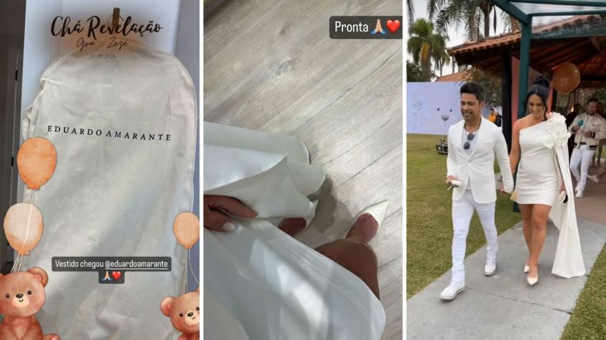 Zezé e Graciele no chá revelação do primeiro filho • Instagram/Graciele Lacerda