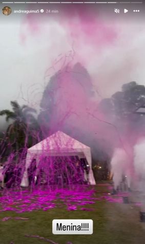Momento da revelação do sexo do bebê de Zezé di Camargo e Graciele Lacerda • Instagram/Andrea Guimaraes