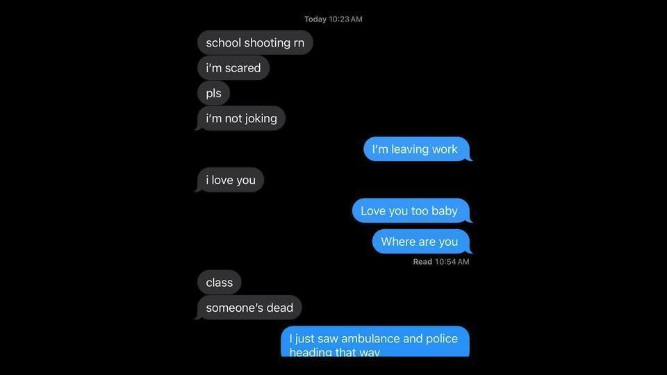 Mãe recebe mensagem urgente do filho durante ataque a tiros em escola na Geórgia • Erin Clark via TMX