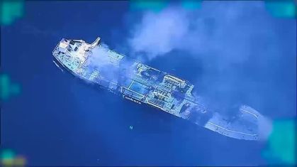 Empresas avaliam como lidar com navio em chamas para evitar grande vazamento no Mar Vermelho