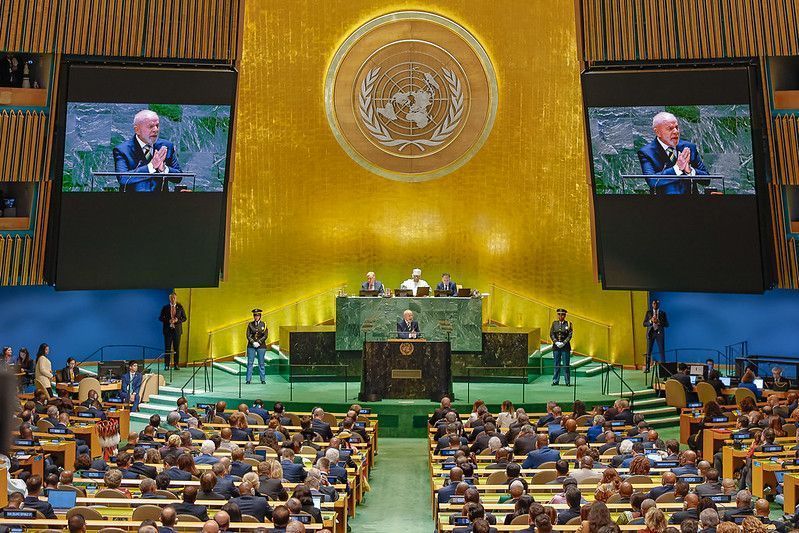 Presidente da República, Luiz Inácio Lula da Silva, durante a Abertura do Debate Geral da 79ª Sessão da Assembleia Geral das Nações Unidas, no Salão da Assembleia Geral, da Sede das Nações Unidas (ONU). Nova York - Estados Unidos