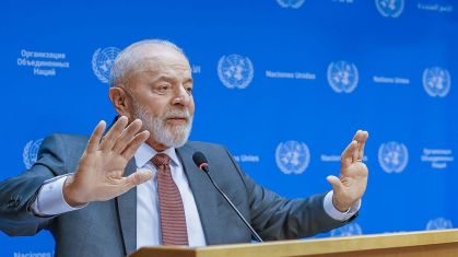 Presidente da República, Luiz Inácio Lula da Silva, em entrevista coletiva à imprensa na Sede das Nações Unidas (ONU), sala de entrevistas. Nova York - Estados Unidos.