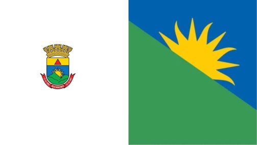 Atual bandeira de BH e a nova que será votada no dia 6 de outubro