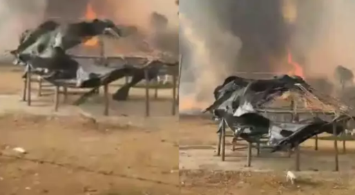 incêndio em lavoura na Terra Indígena Rio Formoso, em MT