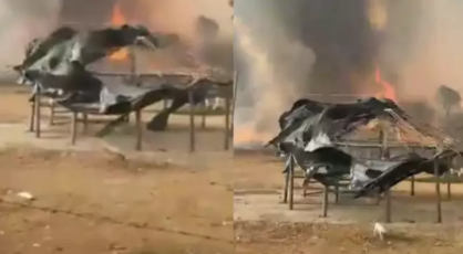 incêndio em lavoura na Terra Indígena Rio Formoso, em MT