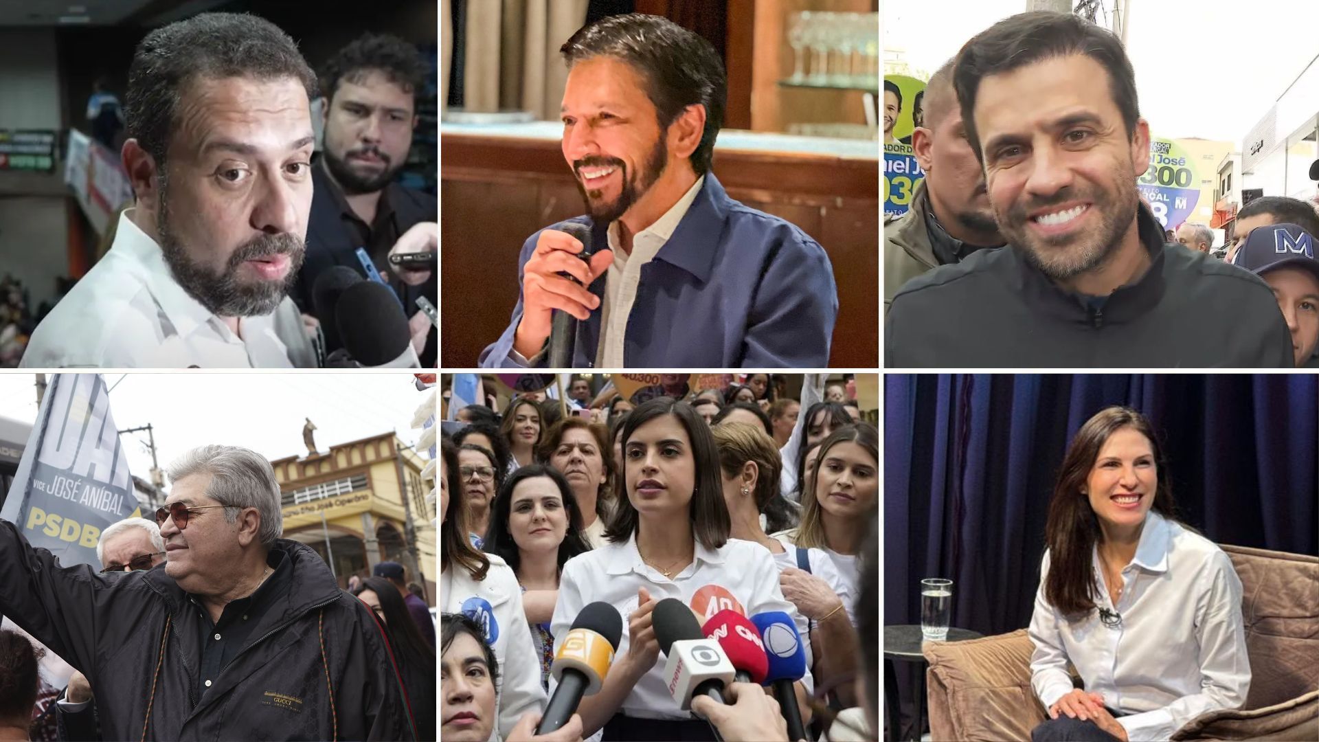 Candidatos à Prefeitura de São Paulo em campanha nesta quarta-feira (18)