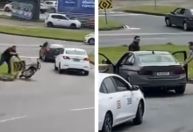 Vídeo: placa de trânsito vira "arma" em briga de trânsito em SC