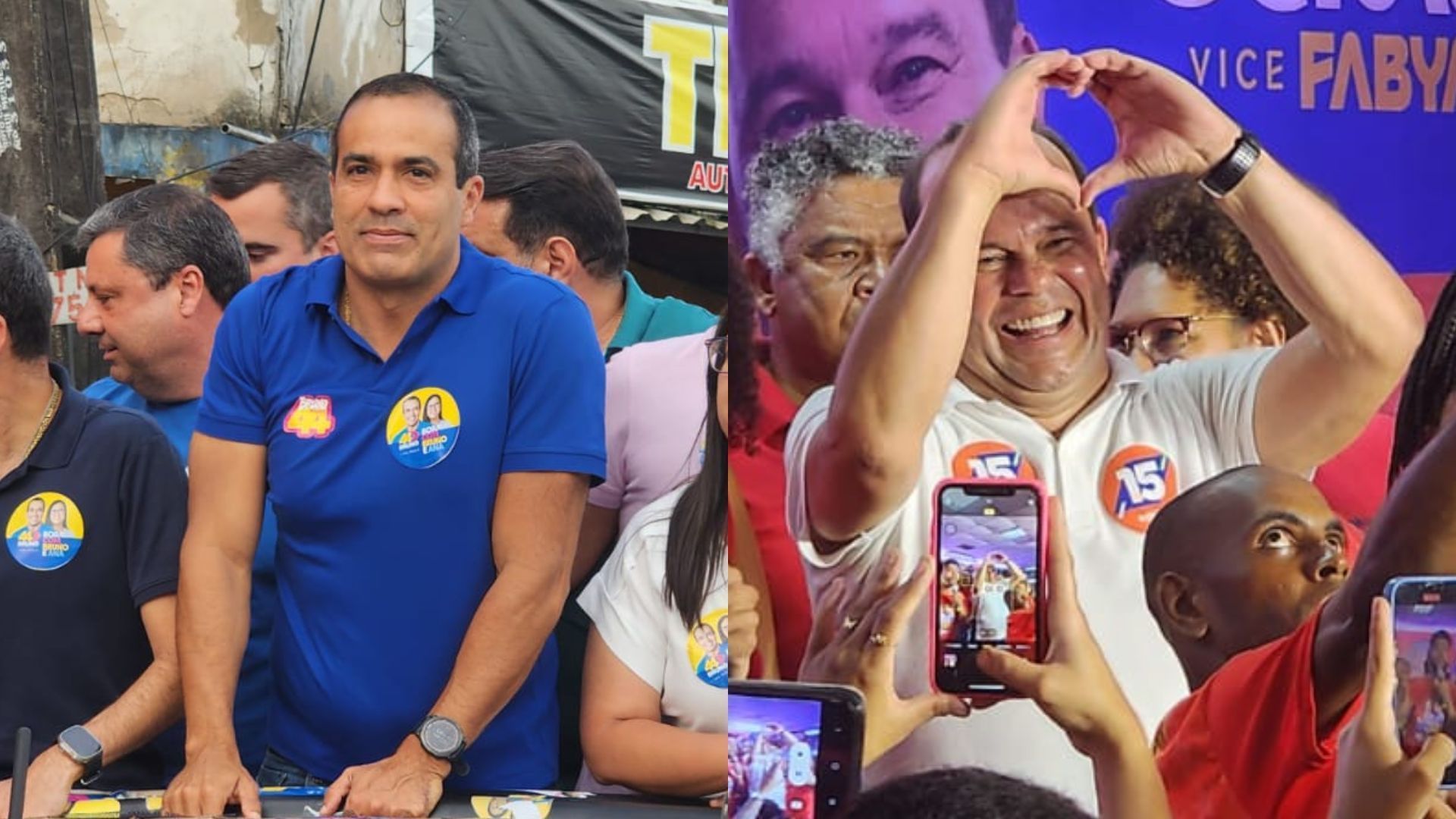Candidatos à Prefeitura de Salvador Bruno Reis e Geraldo Júnior em campanha nesta quarta (25)