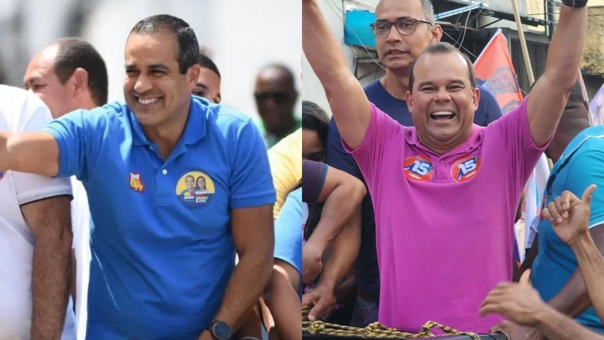 Candidatos à Prefeitura de Salvador, Bruno Reis e Geraldo Júnior, em campanha nesta quinta (26)