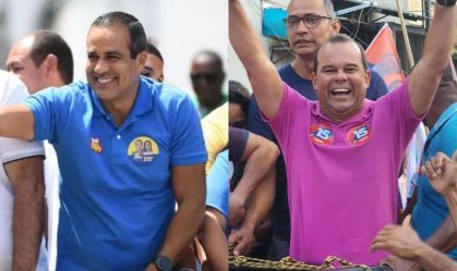 Candidatos à Prefeitura de Salvador, Bruno Reis e Geraldo Júnior, em campanha nesta quinta (26)
