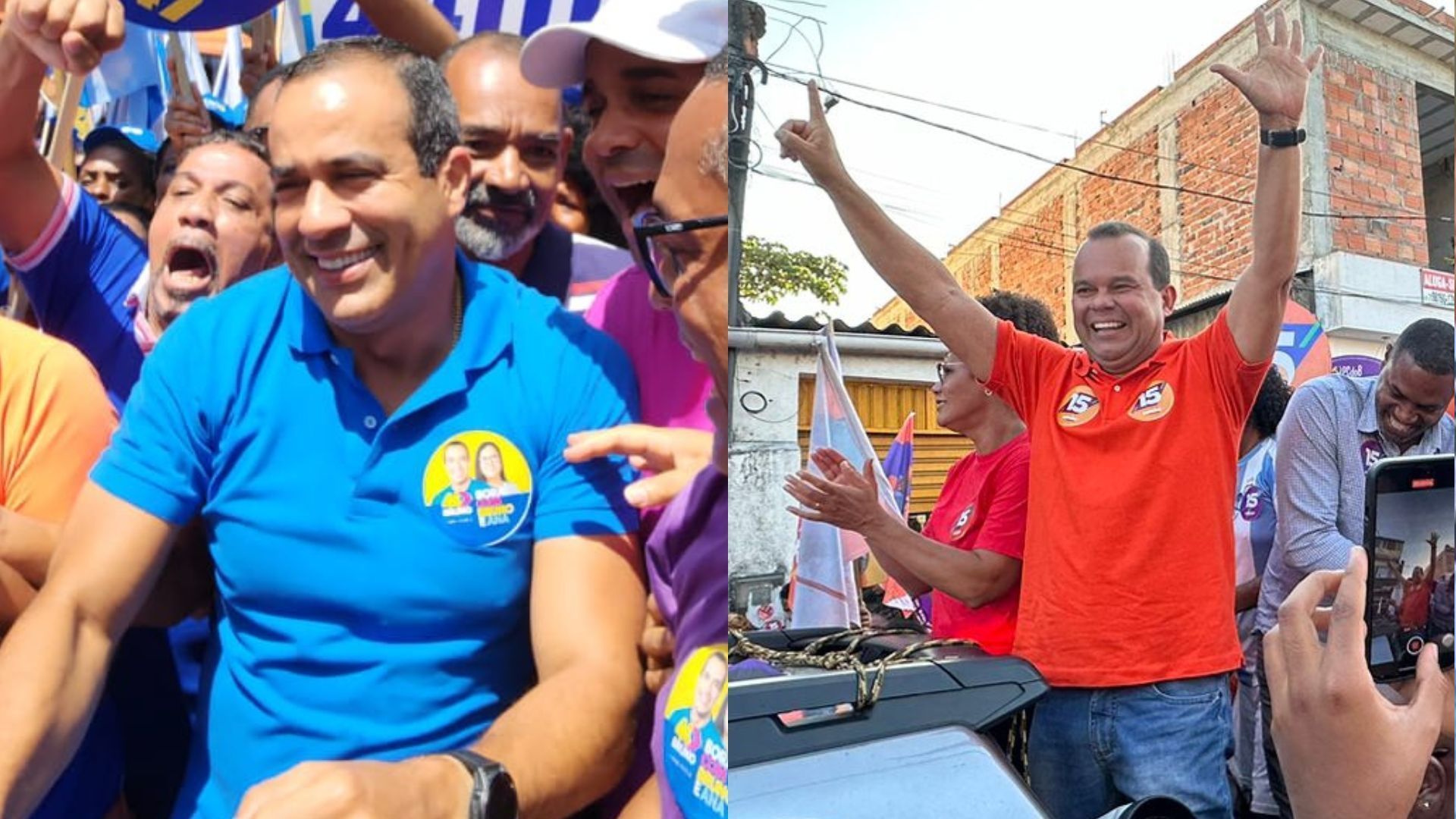 Candidatos à Prefeitura de Salvador Bruno Reis e Geraldo Júnior em campanha nesta segunda (30)