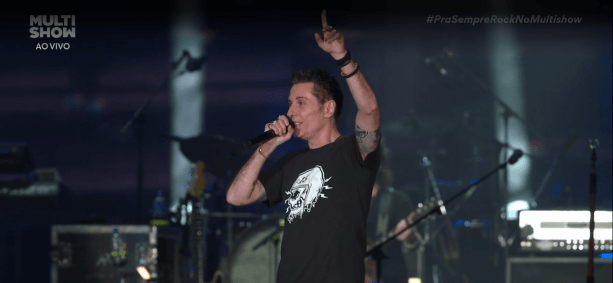 Dinho Ouro Preto em show do Capital Inicial no penúltimo dia do Rock in Rio 2024