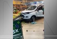 Em dia de fúria, motorista invade supermercado após BMW pegar fogo em Salvador