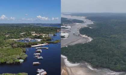 Antes e depois: veja impacto da seca no Rio Negro