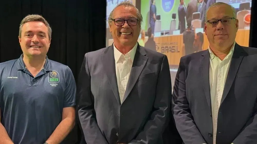 Fabio Deschamps, Guy Peixoto e Marcelo Sousa após eleição da CBB