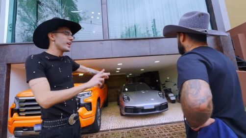 Luan Pereira mostrou a garagem ao Canal "Cortes Podpah", no Youtube