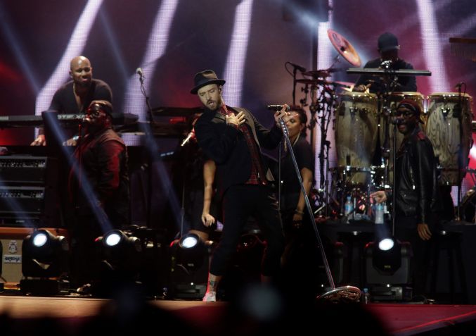 Justin Timberlake durante show no Rock in Rio em 2017 • Fabio Teixeira/Anadolu Agency/Getty Images