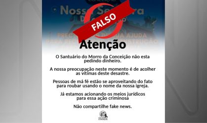 Criminosos usam tragédia em igreja no Recife para aplicar golpes