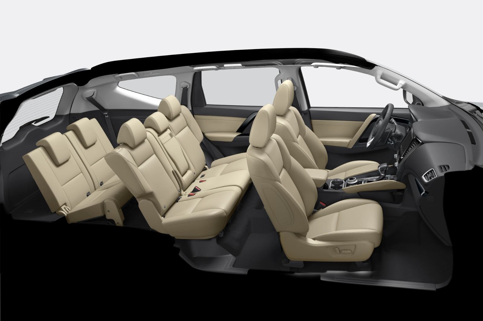 Interior na cor Bege do Pajero Sport Legend • Divulgação