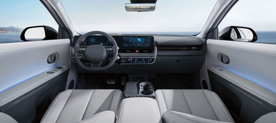 Ioniq 5 também tem opção de um interior em cor clara • Divulgação/Hyundai