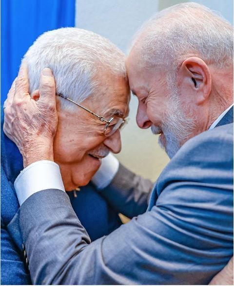 Lula e o presidente da Autoridade Palestina, Mahmoud Abbas, em Nova York • Ricardo Stuckert