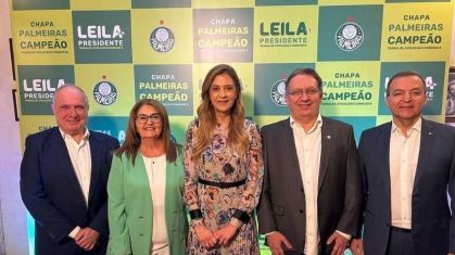 Leila Pereira ao lado de Maria Tereza Bellangero, Paulo Buosi, Everaldo Coelho e Márcio Martin.