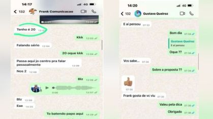 Mensagens apontam oferta de valor por apoio em Trindade (GO)