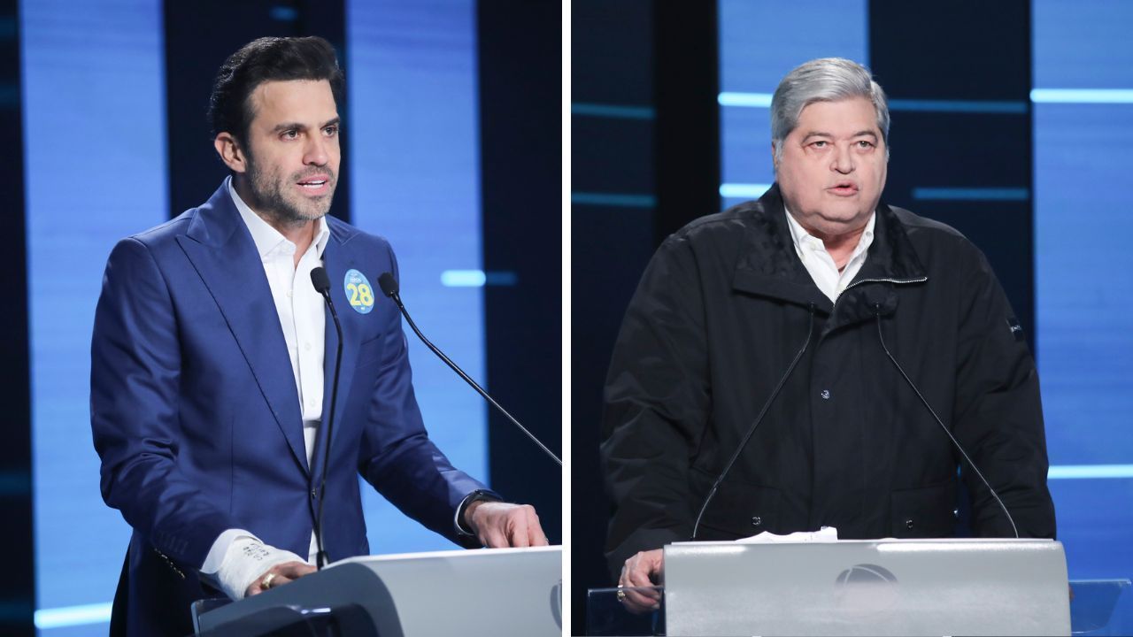 Os candidatos Pablo Marçal (PRTB) e José Luiz Datena (PSDB)
