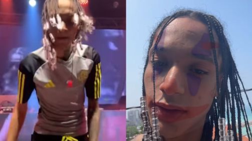 Oruam em seus stories sobre cuspir em fã durante show