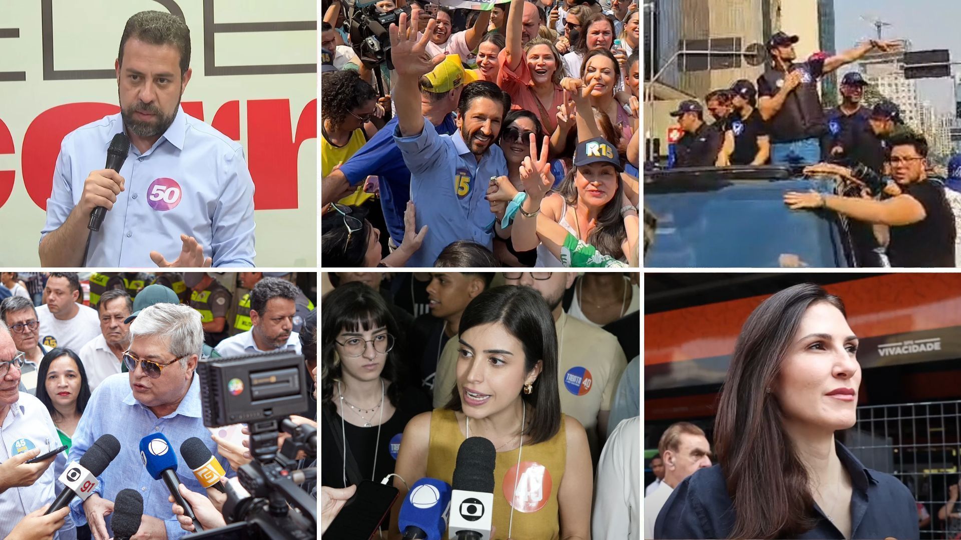 Candidatos à Prefeitura de São Paulo em campanha nesta sexta (13)