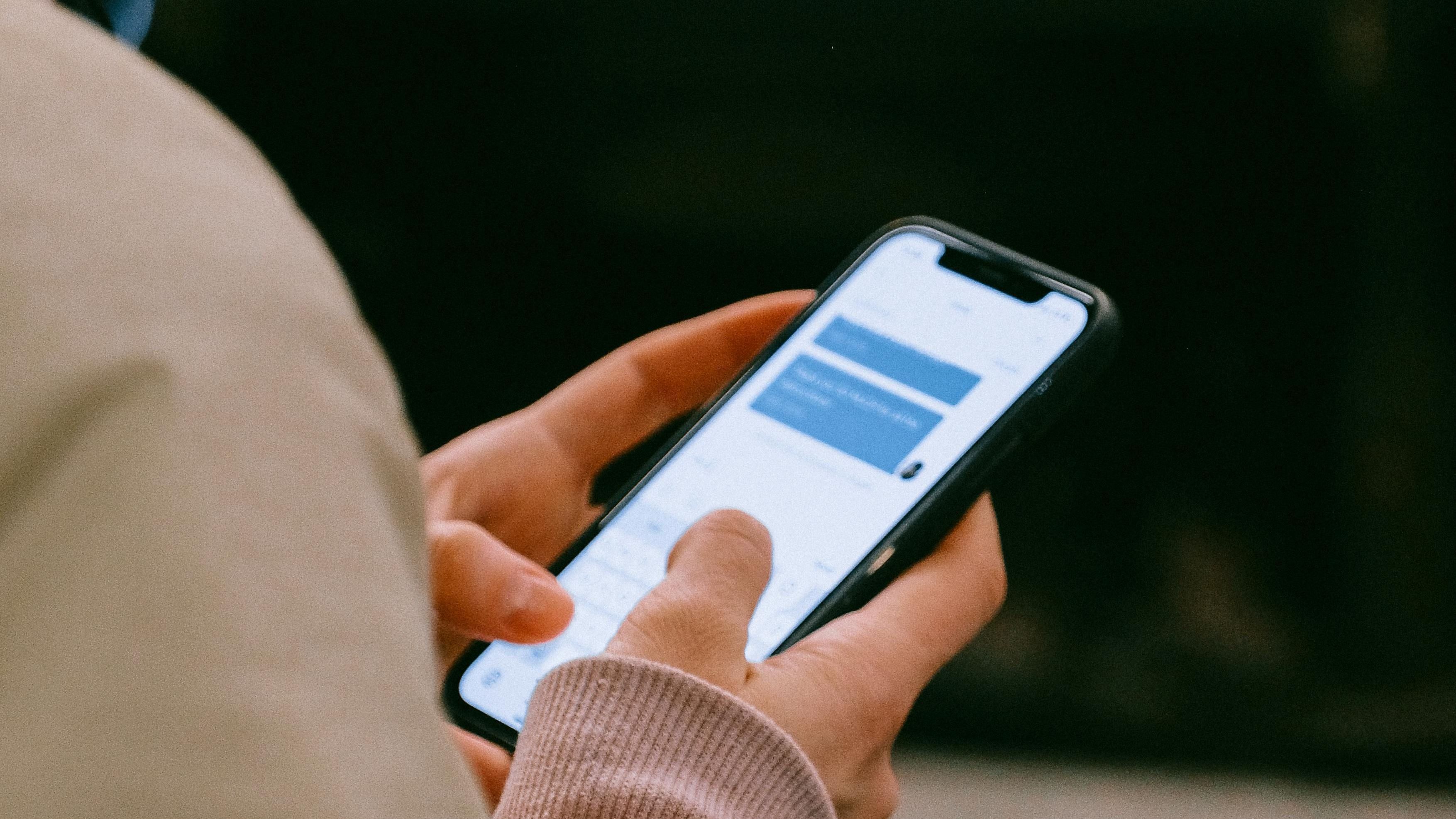 Smartphone com app de mensagem