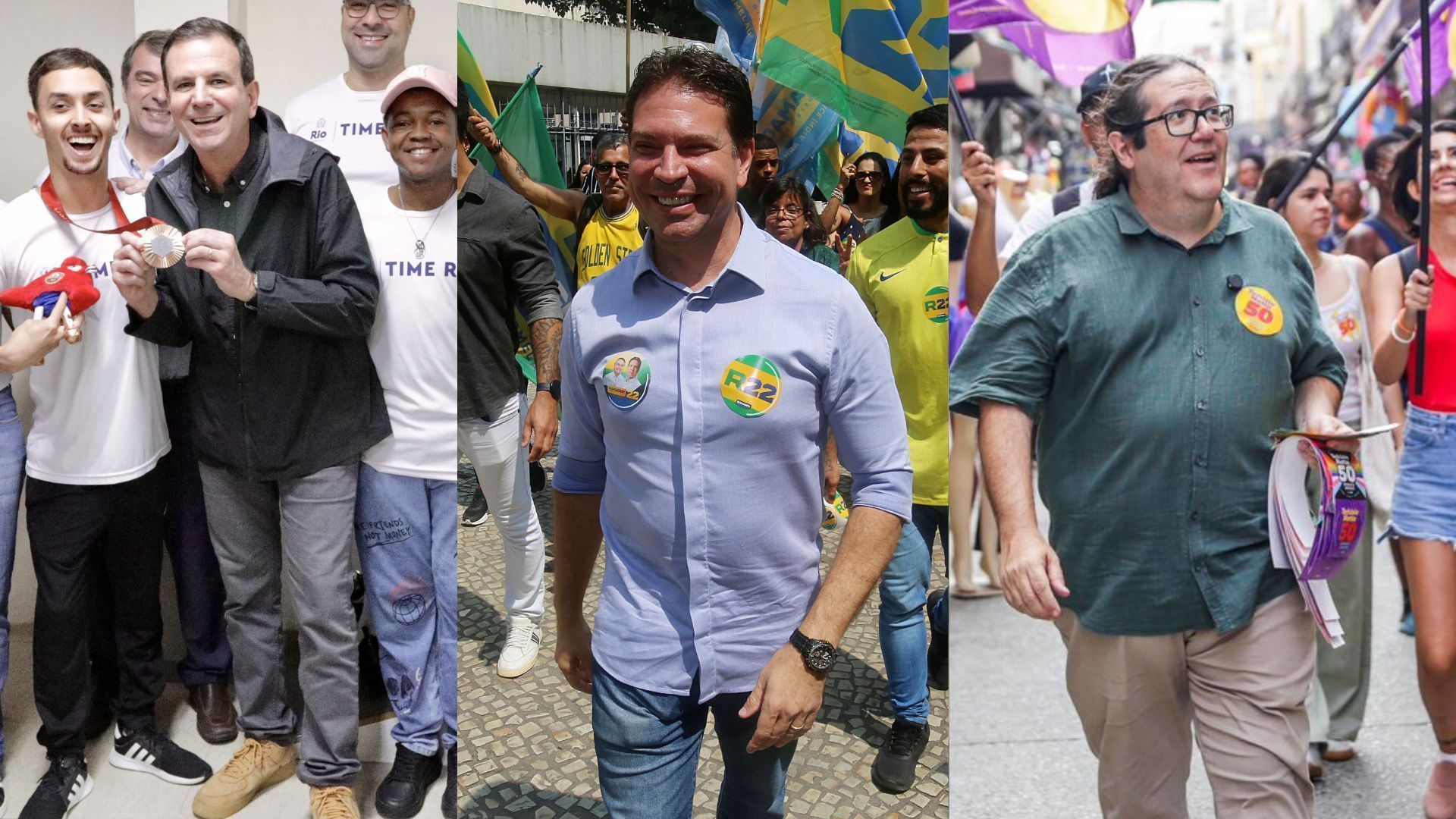 Candidatos à Prefeitura do Rio de Janeiro em campanha