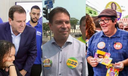 Candidatos à Prefeitura do Rio de Janeiro em campanha nesta quinta-feira (19)