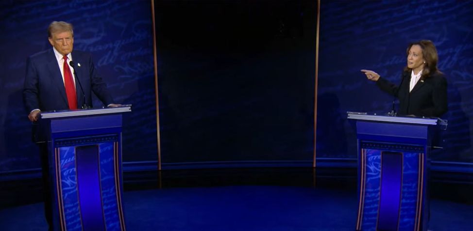 Kamala Harris encara Donald Trump durante o debate da ABC • CNN/ABC News