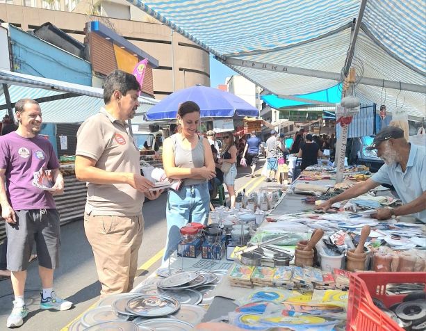 Altino Prazere (PSTU) durante agenda neste domingo • Divulgação