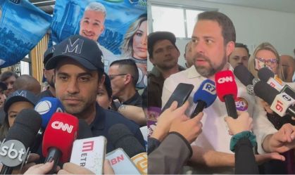 O candidato do PRTB, Pablo Marçal e o candidato do PSOL, Guilherme Boulos