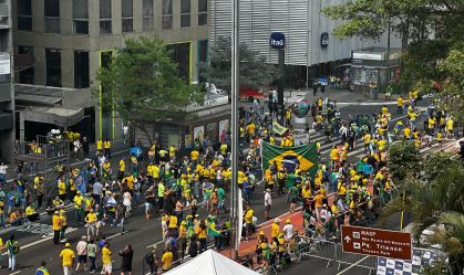 Manifestantes na Avenida Paulista, para ato de 7 de setembro organizado por Silas Malafaia