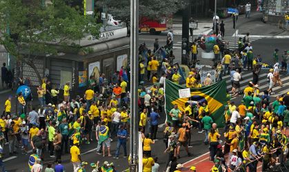 Manifestantes na Avenida Paulista, para ato de 7 de setembro organizado por Silas Malafaia