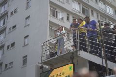 A deputada Julia Zanatta discursou em ato contra Alexandre de Moraes