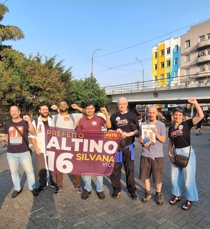 Altino Prazeres (PSTU) durante campanha eleitoral • Divulgação