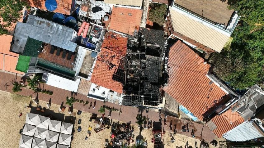Quatro estabelecimentos comerciais foram atingidos pelo fogo. • Prefeitura Cairu