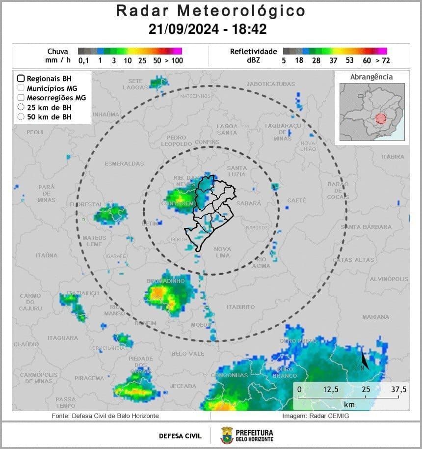 Belo Horizonte registra chuva após cinco meses de estiagem • Defesa Civil