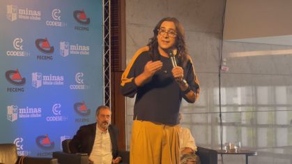 Duda Salabert fez pronunciamento no Minas Tênis Clube, em Belo Horizonte