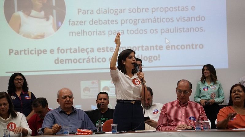 Tabata em encontro com as centrais sindicais Força Sindical e União Geral dos Trabalhadores • Divulgação