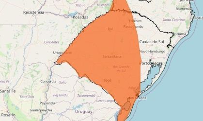 Nova frente fria coloca Rio Grande do Sul em alerta para tempestades com granizo