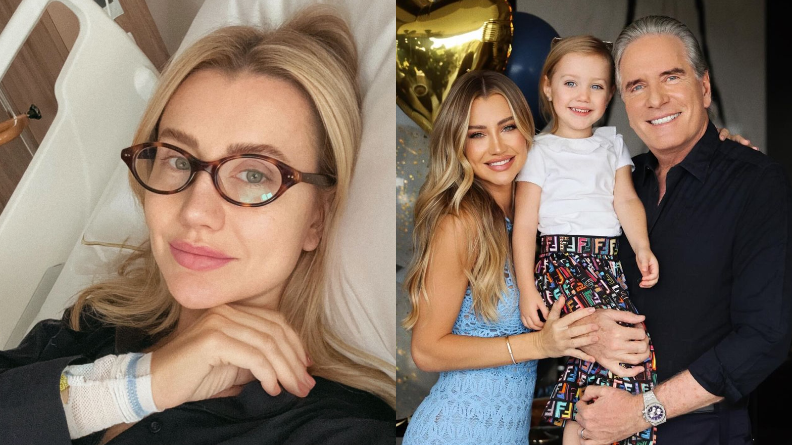Logo após o anúncio, mostrou que sua filha Vicky, 4, fruto de seu relacionamento com o empresário, foi a visitar no hospital