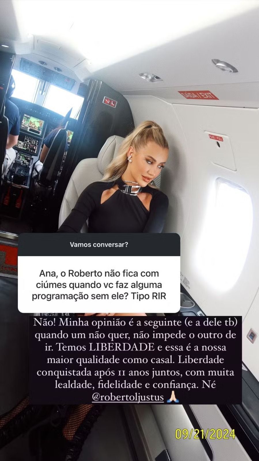 Influenciadora explicou relação com Roberto Justus • Instagram/Ana Paula Siebert