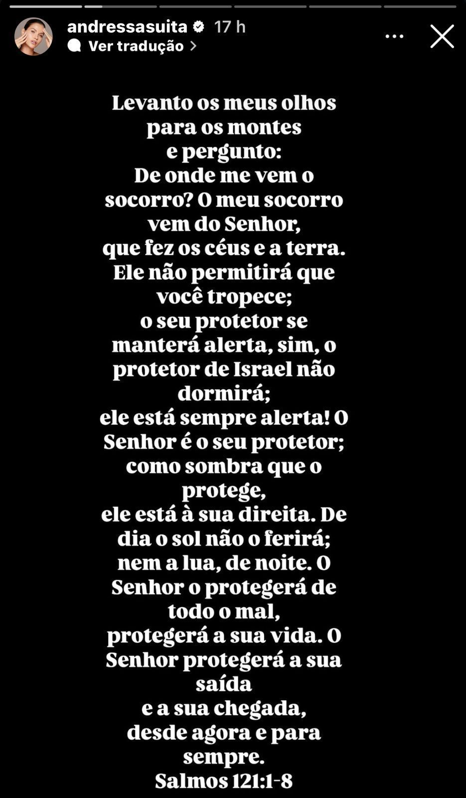 Andressa Suita publicou mensagem religiosa após repercussão do caso de Gusttavo Lima • Instagram/Andressa Suita