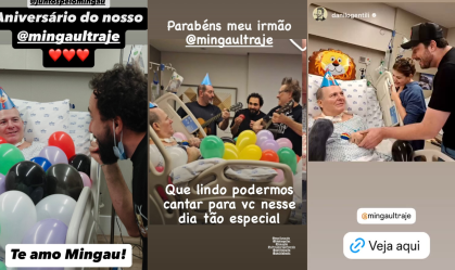 Mingau, baixista do Ultraje a Rigor, ganha festa de aniversário no hospital