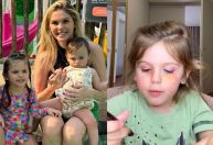 Bárbara Evans encanta ao mostrar filha fazendo tutorial de maquiagem